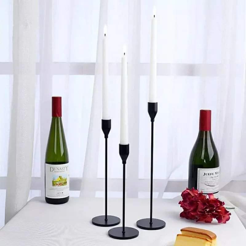 3pcs Stainless steel candle stick holders