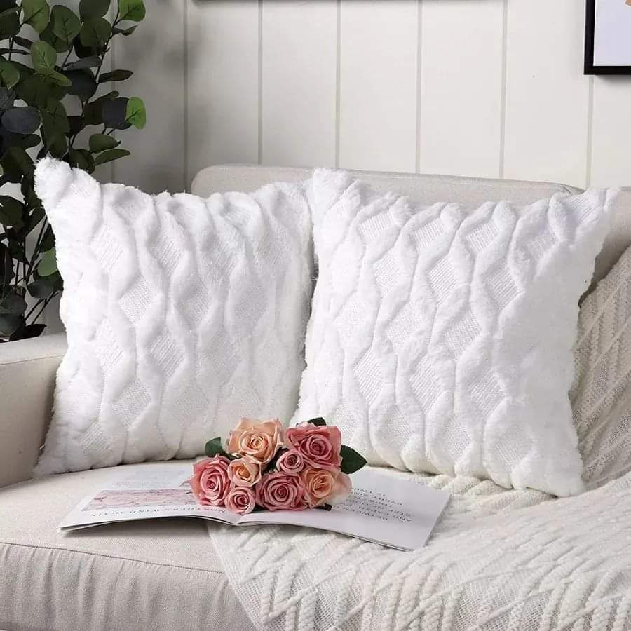 Rustic Embroidered Plush Short Faux Wool Pillowcase