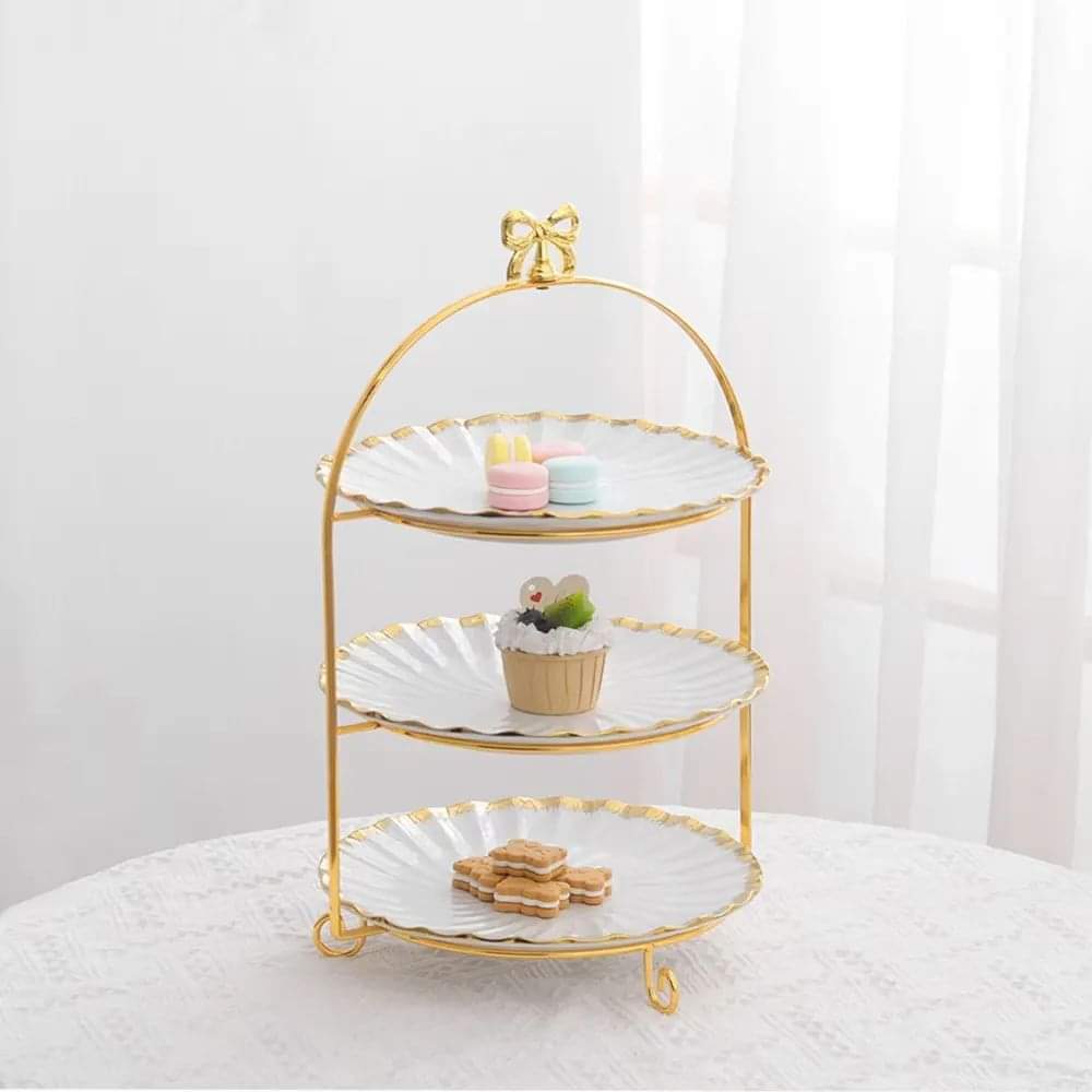 Ceramic three tier cake stand