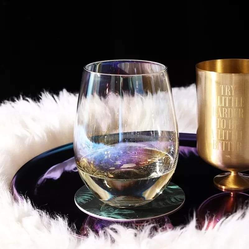 6pcs Stemless Rainbow Wine Glasses