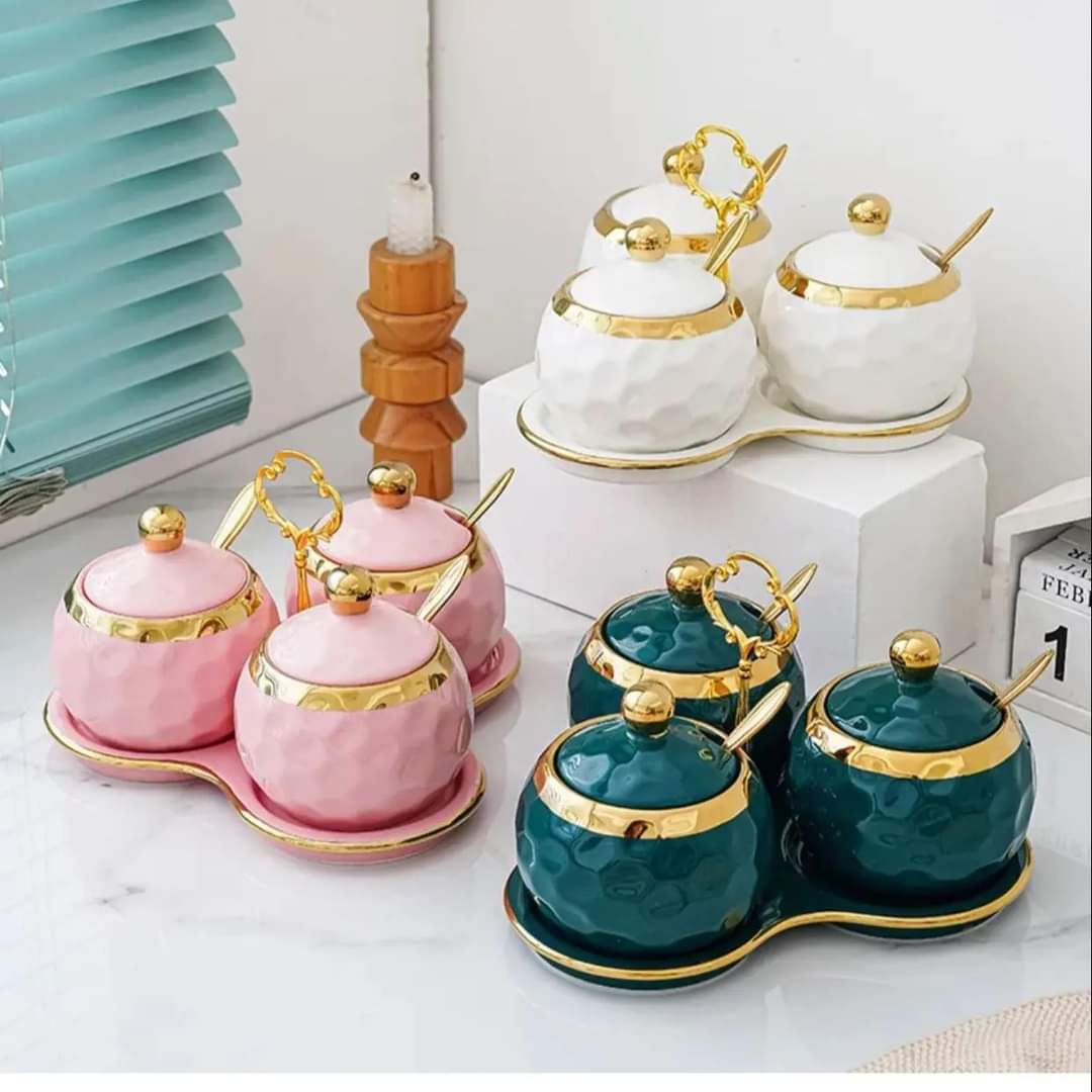 3pc Ceramic Canisters Set