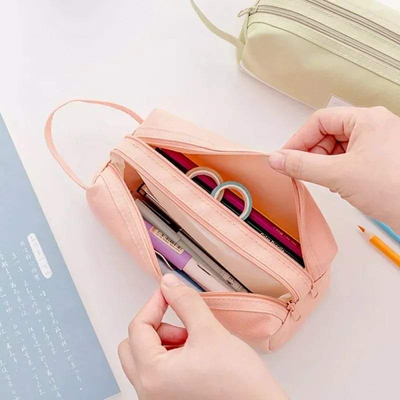 Double zipper pencil case