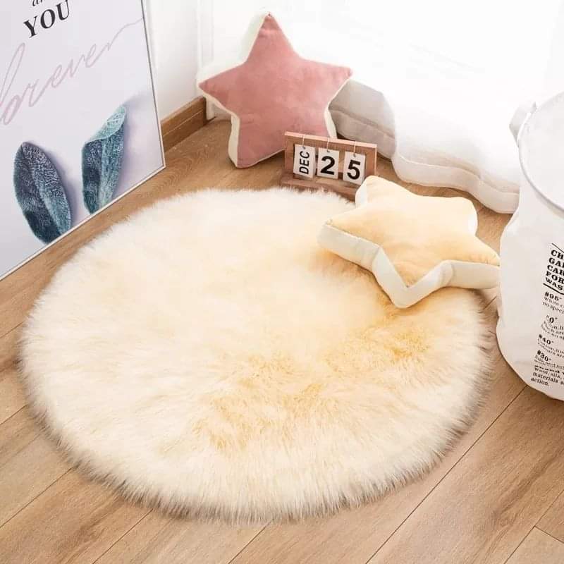 120cm Round Faux Fur  Rug