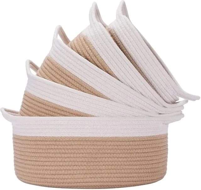 5pcs Cotton Rope Baskets Set