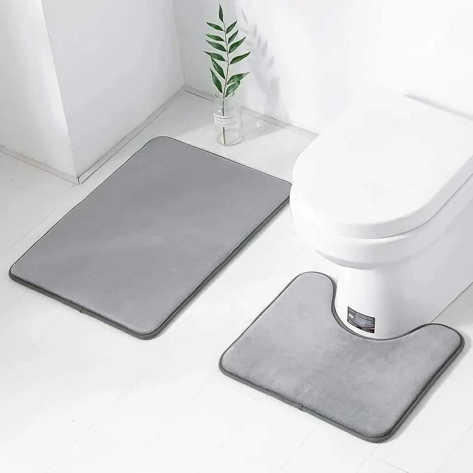 2pcs Super Absorbent Toilet Mat Set