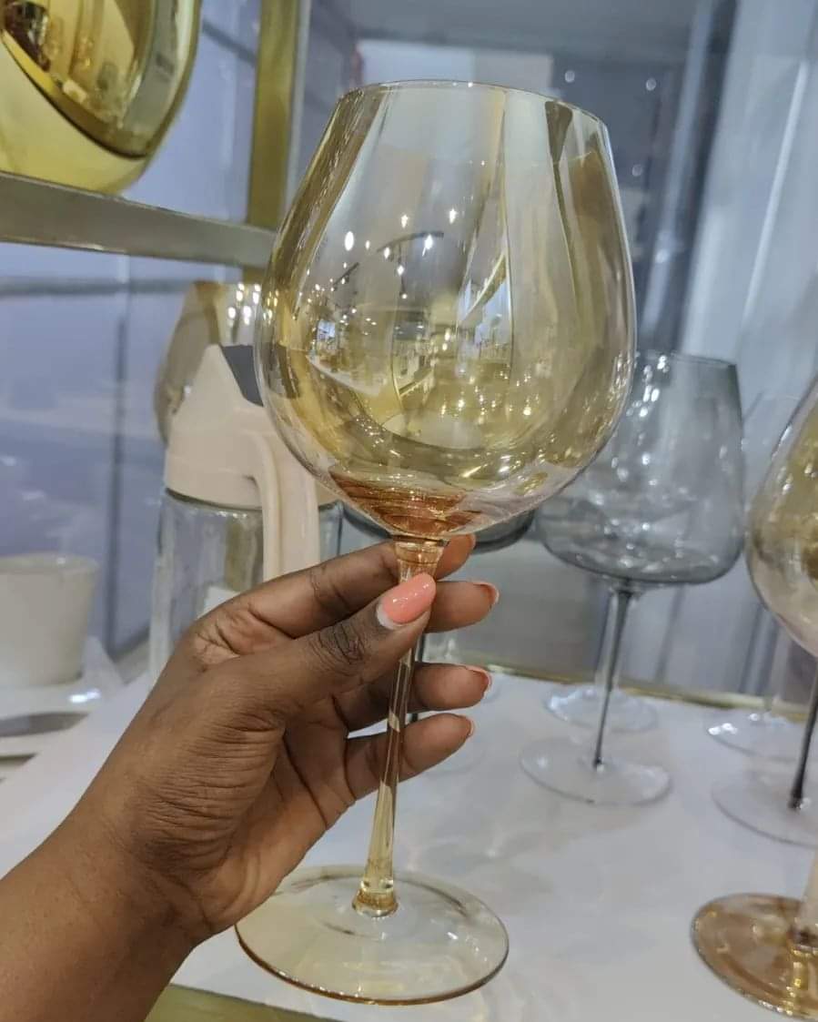 6pcs Classy Golden Wine Glass